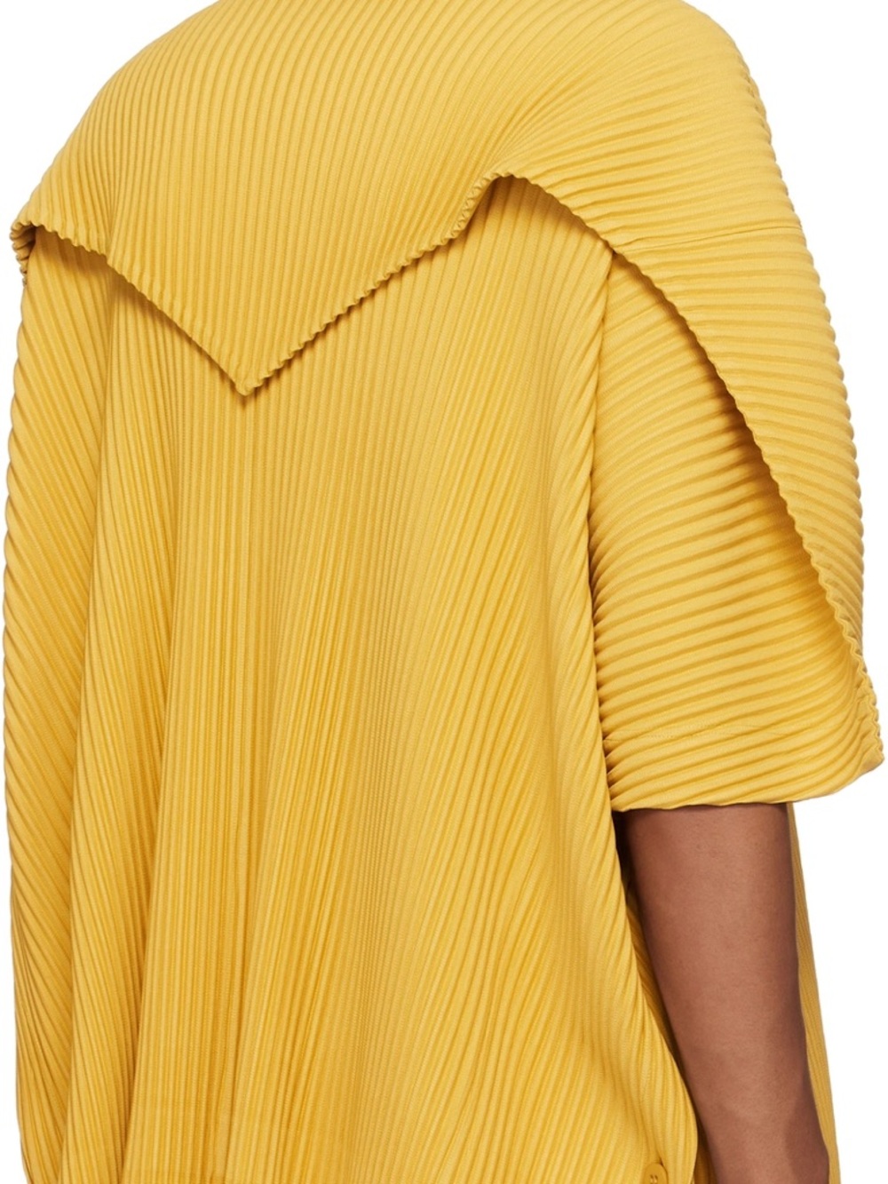 Homme Plissé Issey Miyake Mustard Yellow Pleated Men's Shirt Size XL 4 - Picture 11 of 15